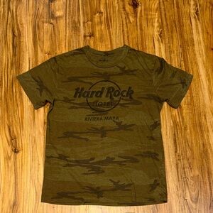 Hard Rock Hotel women men medium shirt Olive Camouflage camo riviera maya MX